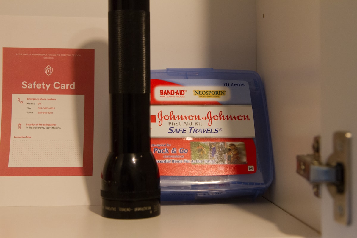 First aid kit.